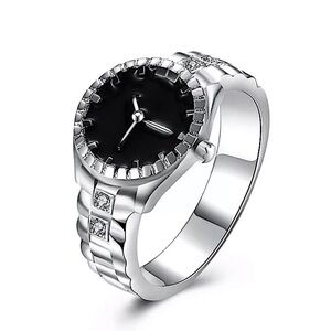 NEW STERLING SILVER CLOCK FACE RING